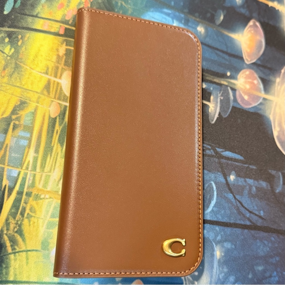 Brown Wallet with Gold Logo